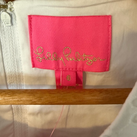 Lilly Pulitzer Railee Resort White Floral Cross Eyelet Lace Shift Dress 6 - Picture 5 of 9